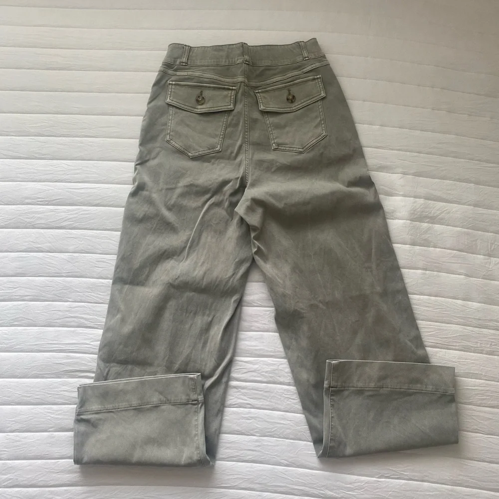 SPANX Light Green Wide Leg Cropped Utility Pants - Picture 3 of 11
